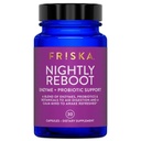 FRISKA Enzyme de redémarrage nocturne et probiotiques supplément, favorise une meilleure digestion et le sommeil, soutient la santé Gut pour les hommes et les femmes, Mélatonine, Camomille, 30 Capsules
