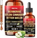 10in1 gouttes liquides Berbérine avec Ceylan Cinnamon Bitter Melon Ginger Turmeric Gymnema Sylvestre et plus - 2 Fl Oz