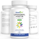 Fisetin liposomique avec suppléments Quercetin 1200 mg par portion, Polyphénols à haute absorption Antioxydants pour les femmes, Hommes,Non-OGM,Sans gluten,1 Bouteille-60 Softgels