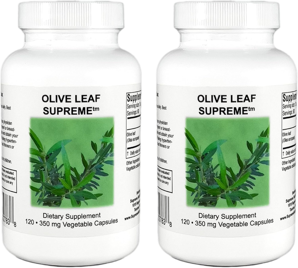 Supreme Nutrition Olive Leaf Supreme, 120 capsules végétariennes Pure Olive Leaf