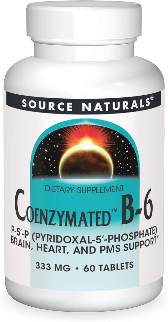Source Naturals Coenzymé B-6, favorise un système nerveux sain*, 333mg - 60 comprimés