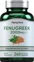 Pipping Rock Fenugreek Capsules $ 2000mg $ 240 Pills $ Supplément pour les femmes et les hommes $ Extrait concentré de semences $ Non OGM, sans gluten
