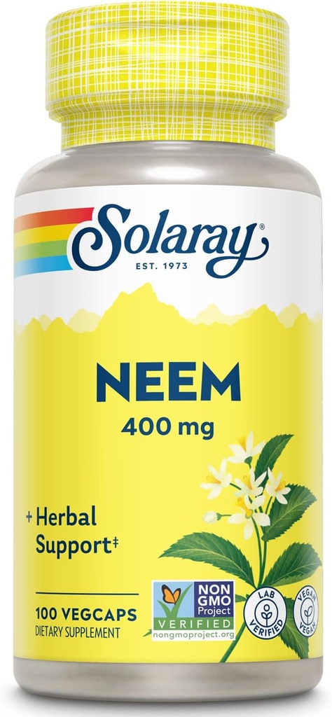 SOLARAY Neem Leaf 400mg de sang sain, de la peau et du système immunitaire Soutien de 100 VegCaps