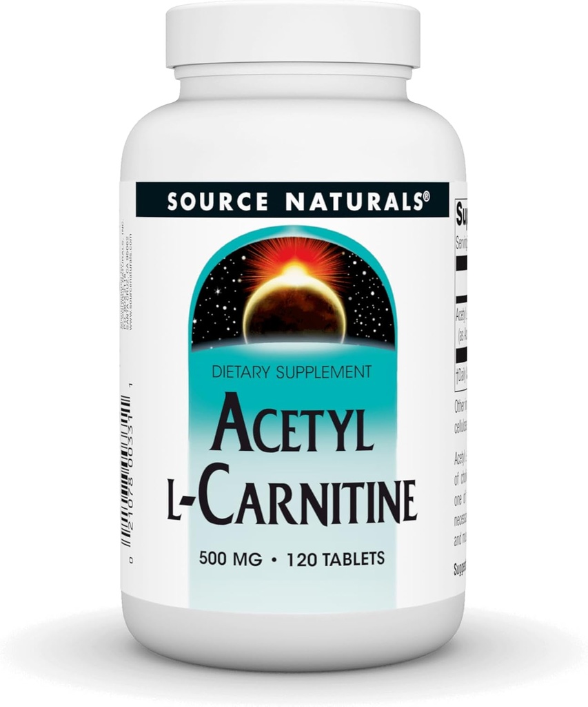 Source Naturals Acétyl L-Carnitine 500 Mg Comprimé, 120 Nombre