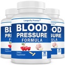 [3-Bottle Value Pack] Longevity Blood Pressure Formula - with 12+ Natural Herbs. Dietary Support Supplement