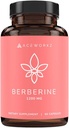ACEWORKZ Berberine HCL 1200mg – Supplément – 97% haute pureté – support de la prise en charge du poids, contrôle de la rage, coeur et santé de la gueule (60 capsules)