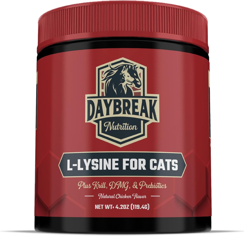 L-Lysine pour Chats et Kittens - 900 mg L Poudre de Lysine pour Chats pour Immunité et Soutien respiratoire - Supplément Cat avec L-Lysine, Prébiotiques, Krill et DMG pour Système Immune, Santé des Yeux et Éternements