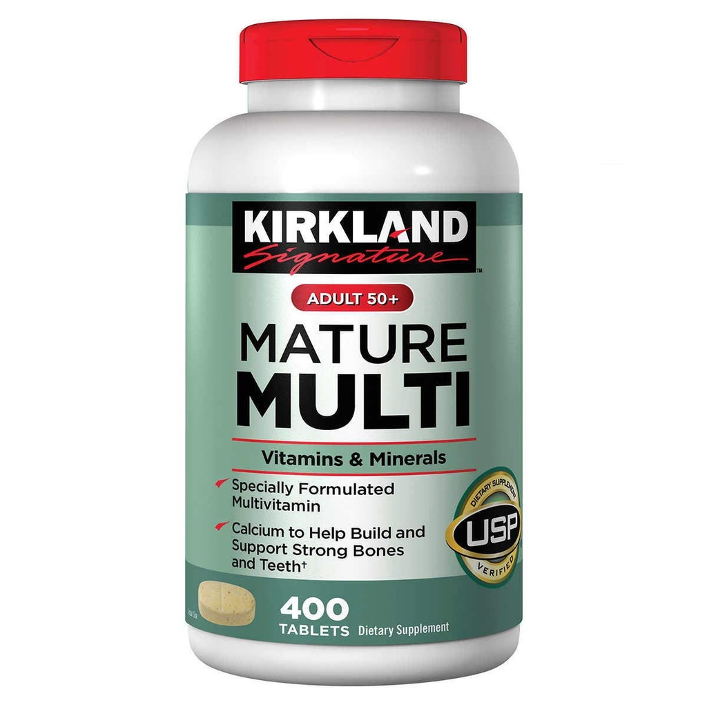 KIRKLAND Signature Adulte 50+ Multivitamines et minéraux, 400 comprimés (2 pack)