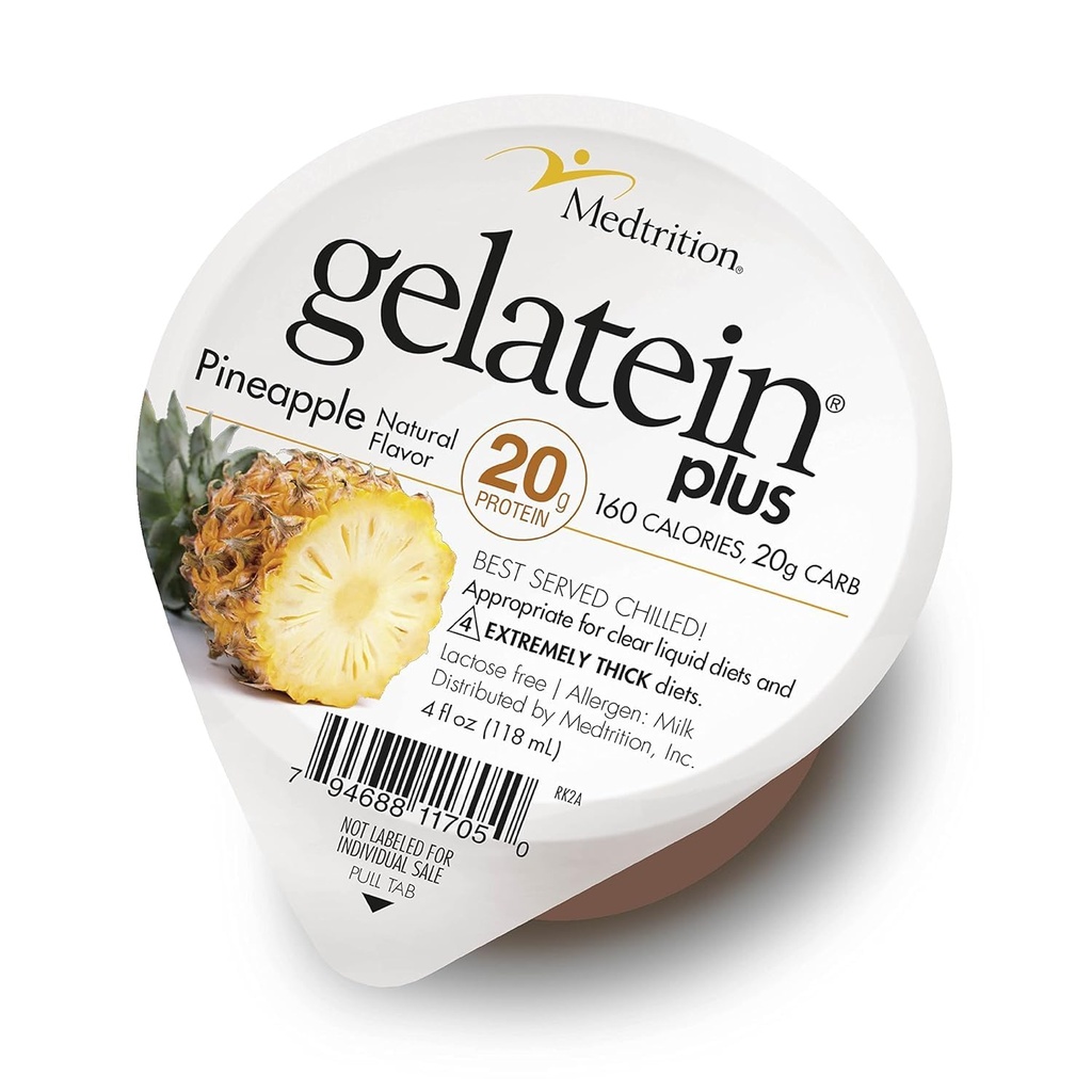 GelaTein Plus Ananas : 20 grammes de protéines. Idéal pour les régimes liquides clairs, les difficultés à avaler, la dialyse et l'oncologie. Grand avant ou après l'entraînement Snack. (36 Pack) ...