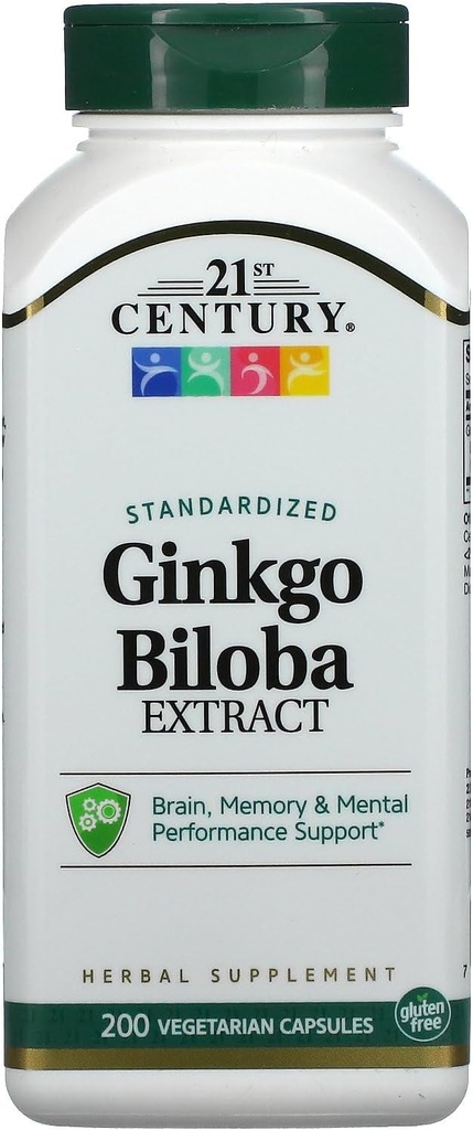 21st Century Ginkgo Biloba Extract Veg-Capsules, 200-Count (21687)
