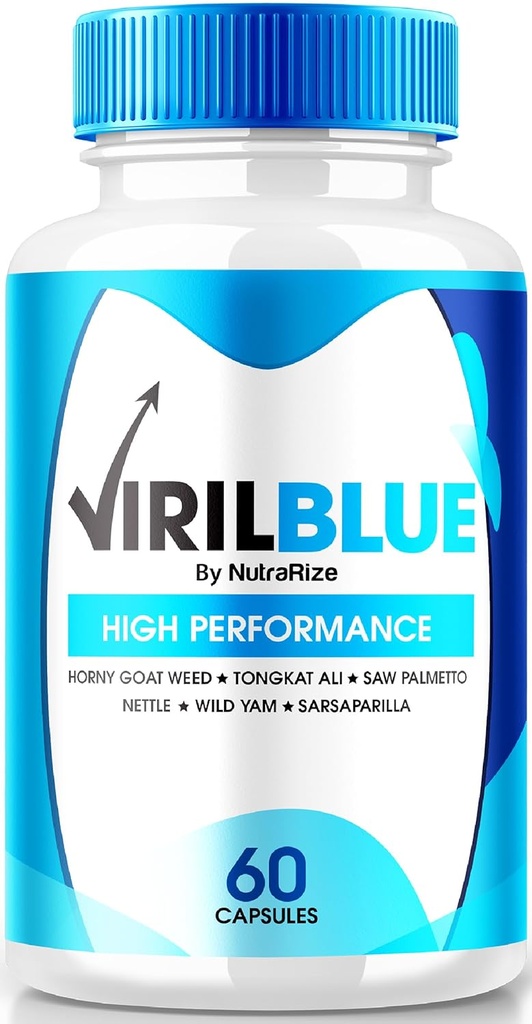 VirilBlue Capsules pour hommes, Viril Blue Male Supplément, formule tout-naturelle pour soutenir la performance et la confiance, nutrition Premium pour la santé globale, examen officiel des pilules (60 capsules)