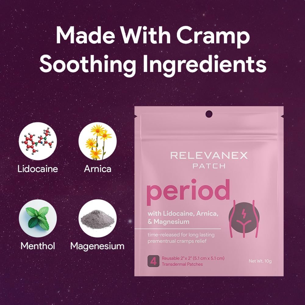 Relevenex Patchs transdermiques pour femmes – Confort et support du cycle menstruel – doux et pratique – conçus pour une facilité quotidienne