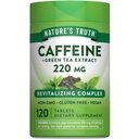 La vérité de la nature Pilules de caféine $ 220mg $ 120 Comte $ Avec extrait de thé vert $ Vegan, sans OGM et supplément sans gluten