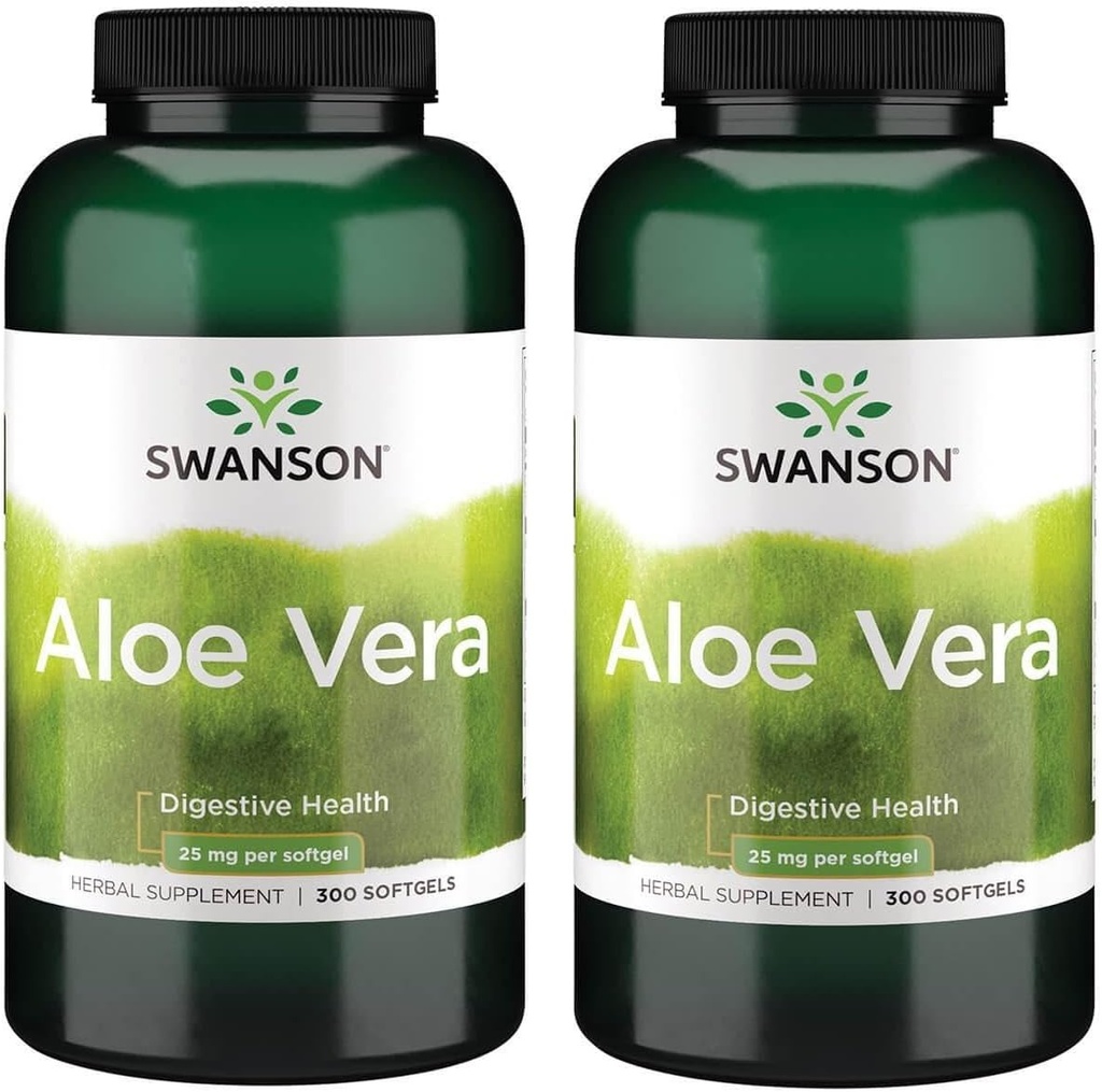 Swanson Aloe Vera 25 Milligrammes 300 Sgels (2 Pack)