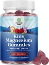Gummies Magnésium pour enfants - Supplément de Mg pour la détente et l'arôme de framboise - Supplément de Magnésium pour les muscles de la santé nerveuse et le soutien cardiaque - Gummies Mag Citrate - 45 Count Pack