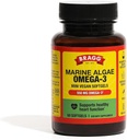 Bragg Omega-3 capsules de supplément avec DHA et EPA - 60 softgels végétaliens - Algae marine d'origine durable - soutient la santé des yeux et du cerveau
