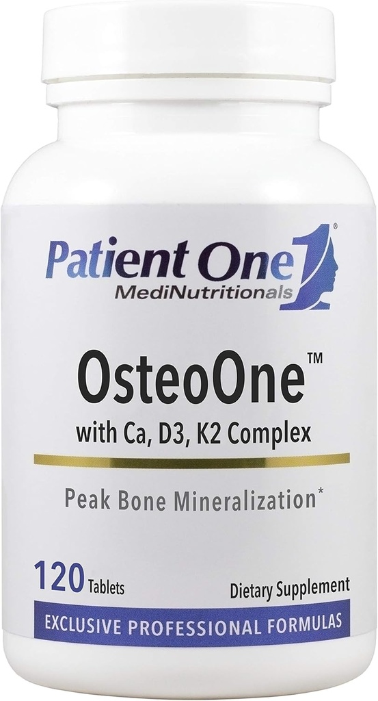 Patiente One OsteoOne. Supplément pour soutenir la santé des os et l'absorption de calcium avec du calcium, des vitamines D3 et K2 et plus