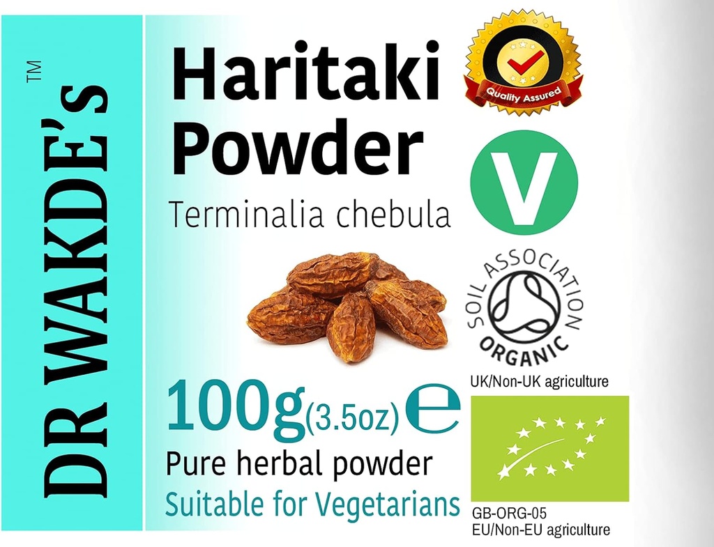 DR WAKDE's Organic Haritaki Powder (Hirda) Terminalia chebula) - 100g (3.5oz)