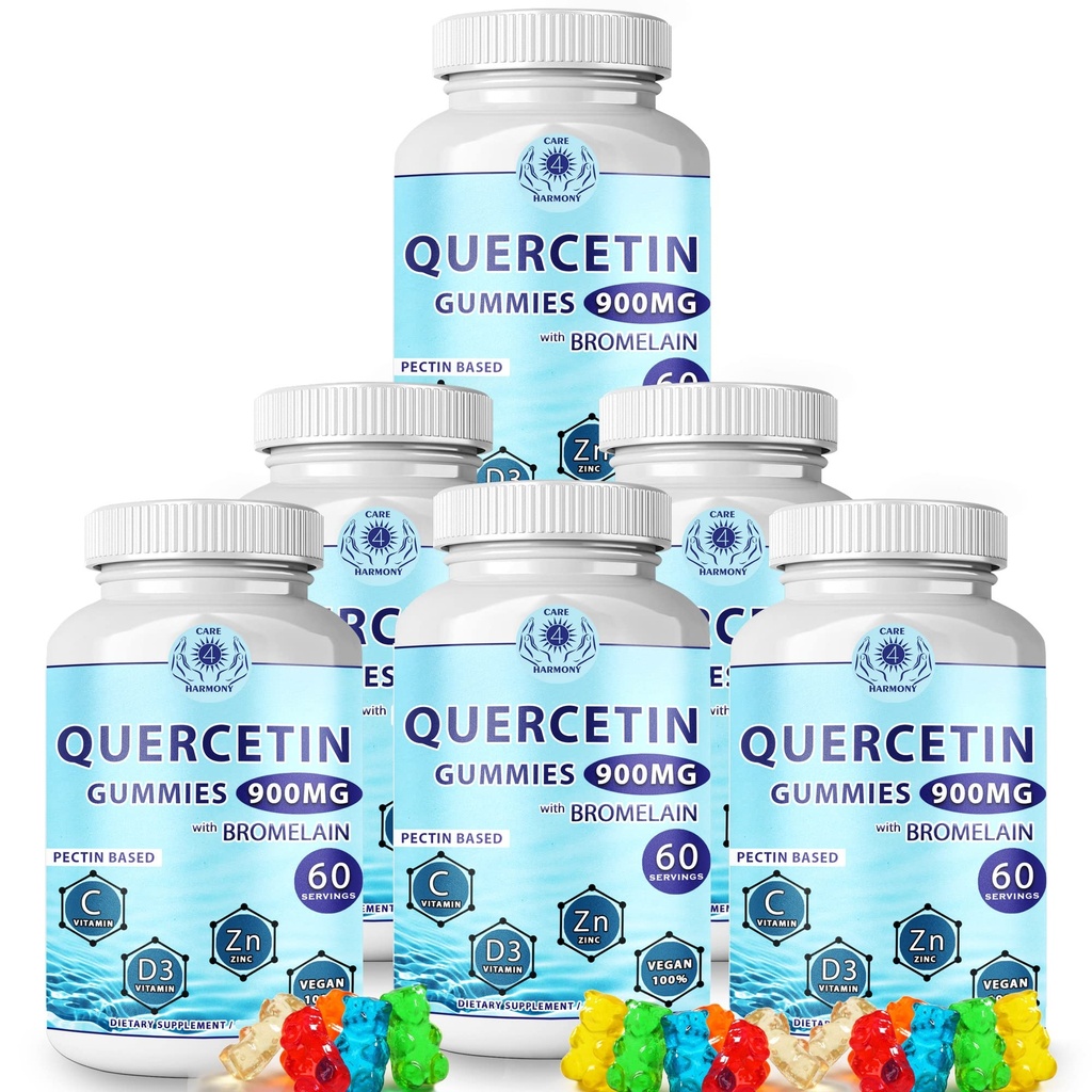 Gummies Quercetin - Quercetin avec vitamine Bromelain C + vitamine Zinc D3 – Suppléments Quercetin 900mg à croquer - Quercetin pour enfants et adultes (6)