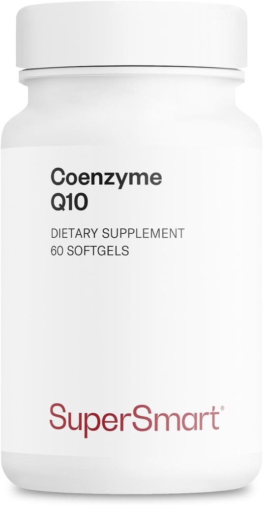 Supersmart - Co-enzyme Q10 (CoQ10) 90mg par jour - Supplément d'Ubiquinol avec des tocophérols et de la vitamine E. Sans OGM et sans gluten - 60 softgels