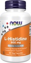 MAINTENANT Suppléments, L-Histidine 600 mg, acide amino essentiel, critique pour la fonction normale du cerveau*, support du système immunitaire*, 60 gélules
