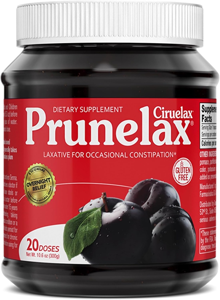 Prunelax/ Ciruelax Jambon laxatif à force régulière - Laxatif naturel sans gluten pour constipation occasionnelle - 10,6 Oz