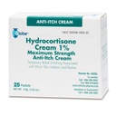 Globe (Boîte 25 Hydrocortisone 1% crème de force maximale, (0.9g Packet) Crème anti-démangeaison pour rougeur, gonflement, démangeaisons, rash, Bug Bites, Eczéma, More