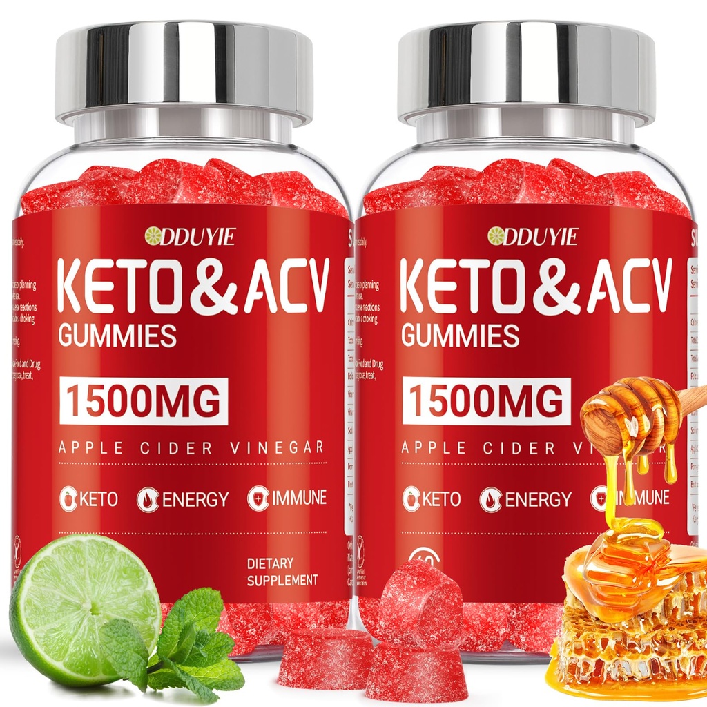 Gummies Keto ACV pour la perte de poids - 1500mg Gummies Keto ACV avancé perte de poids - avec grenade de betterave et vitamine B12 B6 - sans OGM et fabriqués aux États-Unis - 120 Compte (2 Pack)