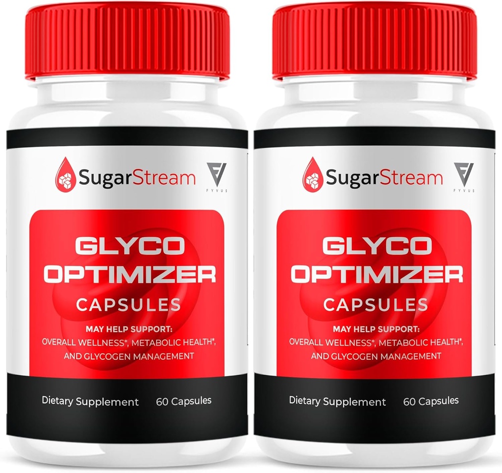 (2 Pack) Sugar Stream Glyco Optimizer Capsules, SugarStream Advanced Glyco Optimizer et Blood Support Supplément, Sugar Stream Maximum Strength Glycogen Support Multivitamine Formule (120 Capsules)