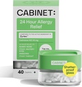 Cabinet: All Day Allergy Relief Cétirizine 10mg pour le soulagement non somnolent des symptômes d'allergie commune (Jarre de verre rechargeable)