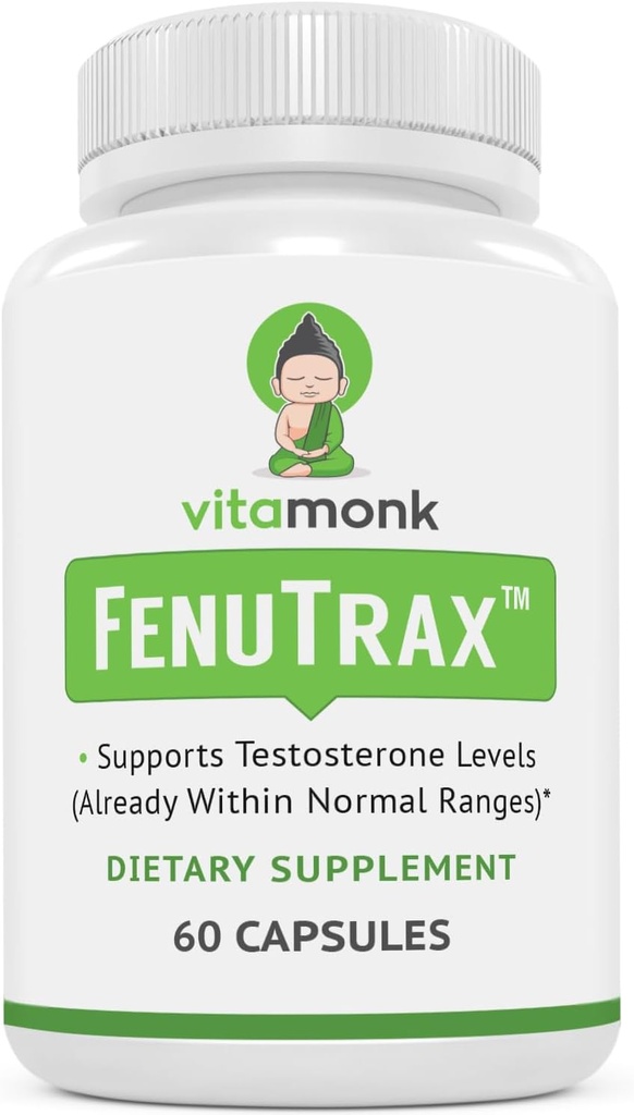 Extrait de Fenugreek VitaMonk FenuTraxTM puissant extrait de graines de Fenugreek 50 % normalisé pour le fenuside - teneur élevée en glycoside du furostanol et en saponine par rapport au testofen - 60 capsules