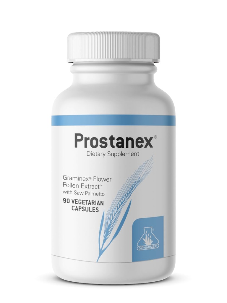 Graminex Prostanex - Prostate Health Supplement Flower Pollen Extract, Saw Palmetto - Soutien pour la lutte contre la vésicule et la santé urinaire, Rye Pollen Extract Fabriqué aux États-Unis, 90 Capsules végétariennes