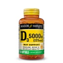 MASON NATURAL Vitamine D3 125 mcg (5000 UI), soutient la santé osseuse, musculaire et immunitaire, de l'huile de foie de poisson, 50 softgels, pack de 3