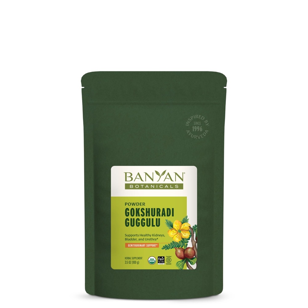 Banyan Botanicals Gokshuradi Poudre de Guggulu – Supplément ayurvédique biologique avec Guggulu & Gokshura – pour un traitement urinaire et un soutien rénal sains* – 3,5 oz – Vegan non-OGM d'origine durable