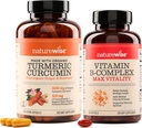 NatureWise Curcumin Turmeric 2250mg & Complexe Vitamine B pour les femmes et les hommes - 150 Softgels Énergie Cellulaire Soutien à la clarté mentale