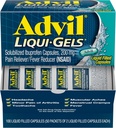 Advil Liqui-Gels analgésique et réducteur de fièvre, médicament pour la douleur pour adultes avec l'ibuprofène 200mg pour les maux de tête, les maux de dos, la douleur menstruelle et le soulagement de la douleur articulaire - 50x2 Capsules remplies liquide