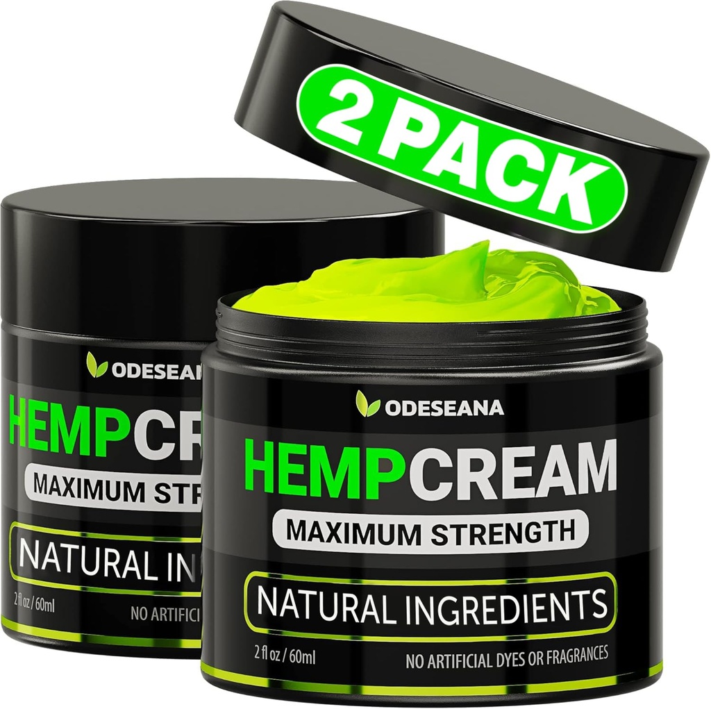 (2 packs) Crème de chanvre naturel - Glucosamine, Glucosamine, MSM, Aloe, Turmeric, Boswellia - Absorption rapide, non grasse - 4 oz Total