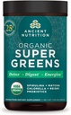 Poudre de Super Greens, poudre de Superfood biologique avec probiotiques fabriqués avec de la spiruline, Chlorella, Matcha et enzymes digestives, 25 portions, 7,05oz