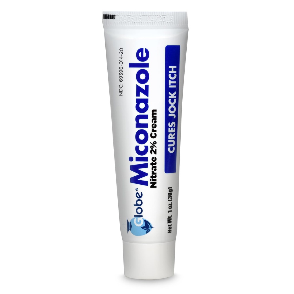 Globe Miconazole Nitrate 2% Crème Antifongique 1 oz, Cures La plupart des athlètes Pied, Jock Ditch, Ringworm et plus.
