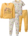 Gerber bébé fille snug Fit 4-Piece Pajama Set