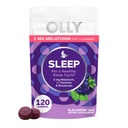 Olly Sleep Gummy, 3 mg Melatonine, L-Theanine, Camomille, et extraits de baume de citron, BlackBerry Flavor, 60 jours d'approvisionnement - 120 Compte