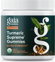 Gaia Herbs Turmeric Supreme Extra Strength Gummies - Soutient le soulagement de l'enflure pour aider à maintenir un mode de vie actif - Lemon Ginger Flavor - 120 Gummes biologiques végétaliens (40 jours d'approvisionnement)