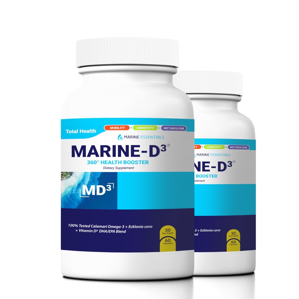 Marine Essentials- Marine D3 Omega 3 Calamari Ecklonia Cava DHA (2 bouteilles - 120 capsules)