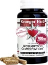 Kroeger Herb Products, Wormwood Herb, Black Walnut, Clove, Quassia, Worm Wood Detox Cleanse - Capsules végétariennes, non-OGM, sans gluten, sans conservateurs ou remplisseurs - 100 capsules, fabriqués aux États-Unis