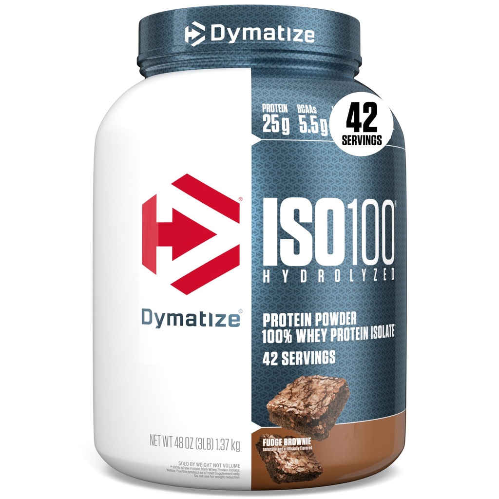 Dymatize Nutrition ISO 100 Whey Protein Isolate Powder - 1.4 kg (Fudge Brownie)