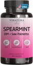 VINATURA Spearmint Leaf Capsules Supplement - Enhanced with DIM & Saw Palmetto, for Unwanted Hair, Women' Health & Skin *USA Made & Tested* - 1380mg/serving, 60 Capsules (30 Servings)
