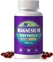 Supplément de magnésium Softgels, Easy Absorption Capsules de gel de magnésium Glycinate 400 mg avec D3 et K2, haute biodisponibilité Magnésium pour le sommeil et le soutien calme, Nerveux, Muscle et Bone Health