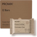 ProMix Nutrition Puff Bars, 12-Pack - Chocolate Chip - Marshmallow Crispy Treat - Great Tasting & Healthy On The Go Snack - High Protein & Low Calorie - Non-OGM et exempt de gluten, de soja et de maïs
