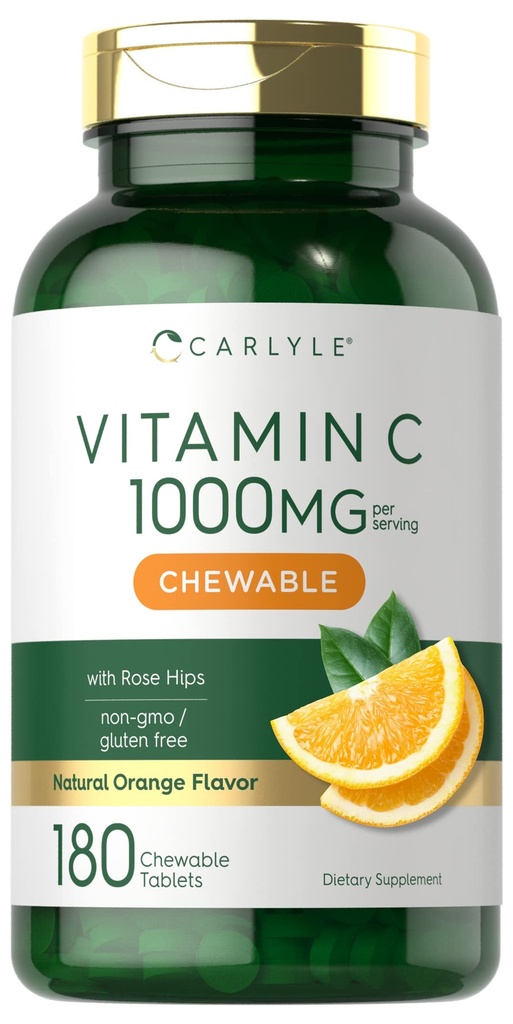 Carlyle Vitamine C Récupérateurs $ 1000mg $ 180 Comprimés $ Végétarien, Non-OGM, Supplément sans gluten