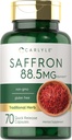 Supplément d'extrait de safran de Carlyle 88,5mg de 70 capsules pour femmes et hommes
